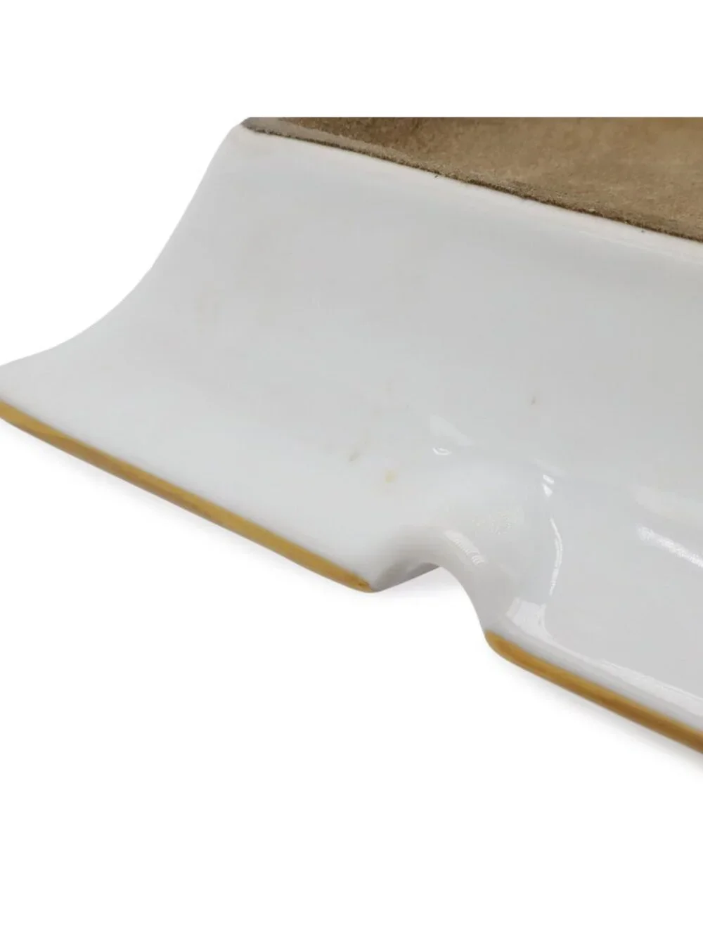 Hermes Ashtray Tray Case Panthere Leopard Print Animal Ceramic White Navy Gold